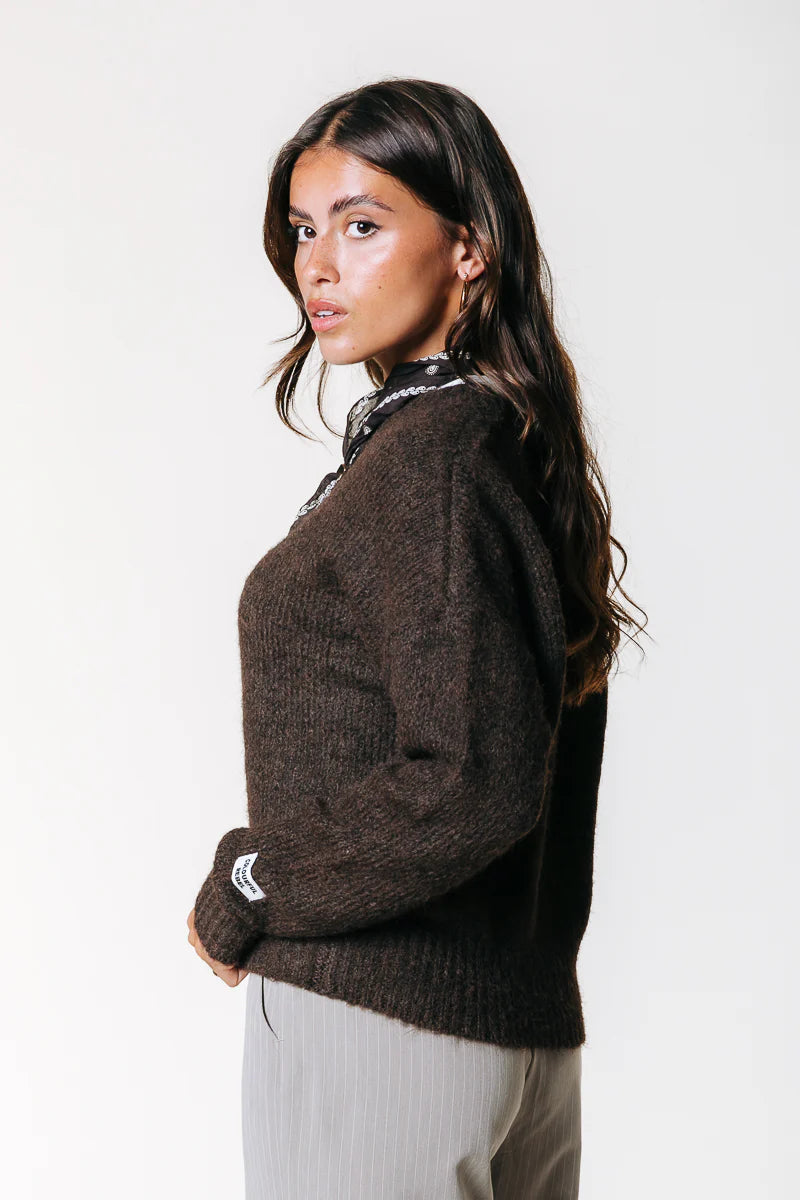 Colourful Rebel | Olivia Crewneck Knitted Sweater - Brown (WK117265)