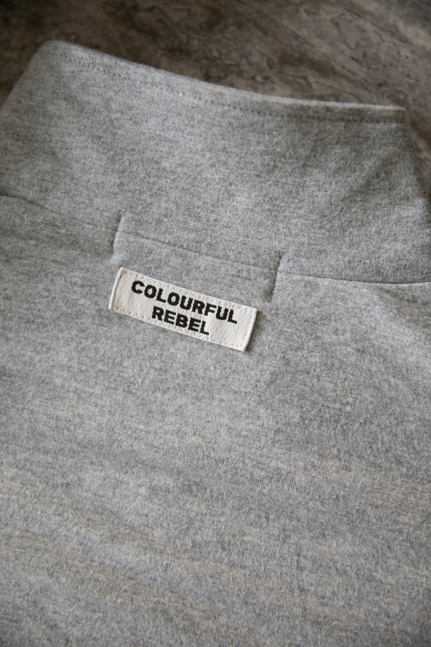 Colourful Rebel | Uni Logo Fitted Zip Turtleneck Top - Medium Grey