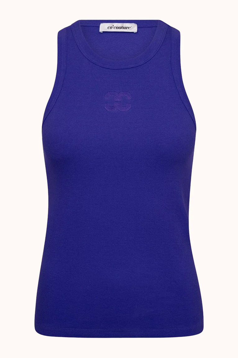 Co'Couture | SaharaCC Embroidery Tank Top - Blue (251-33151)