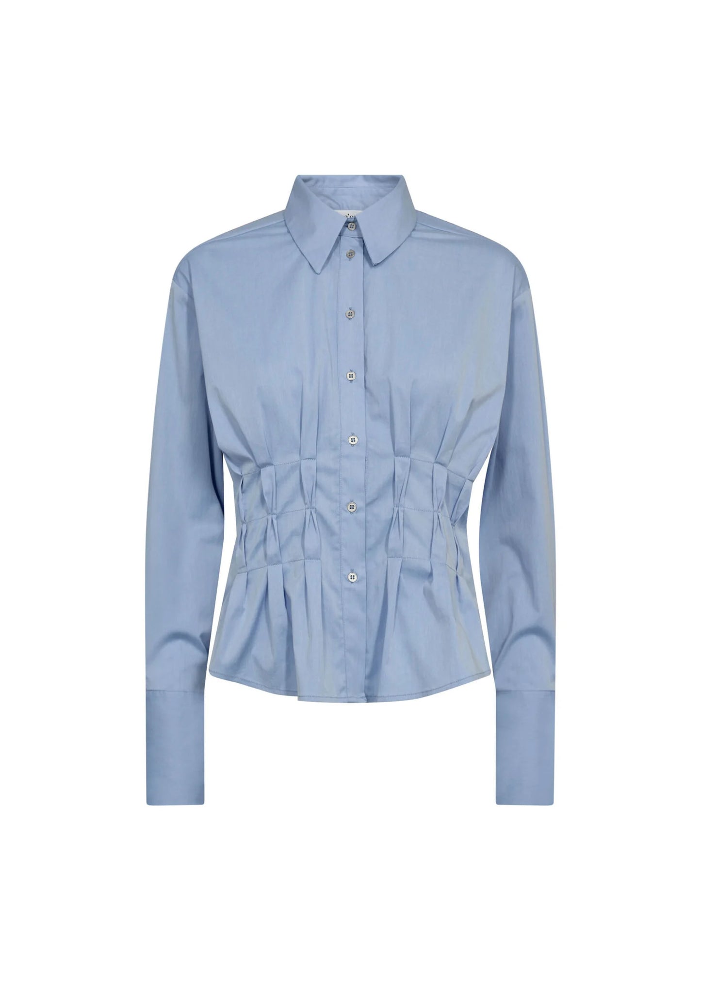 Co'Couture | PoppyCC Pleat Waist Shirt - Pale Blue