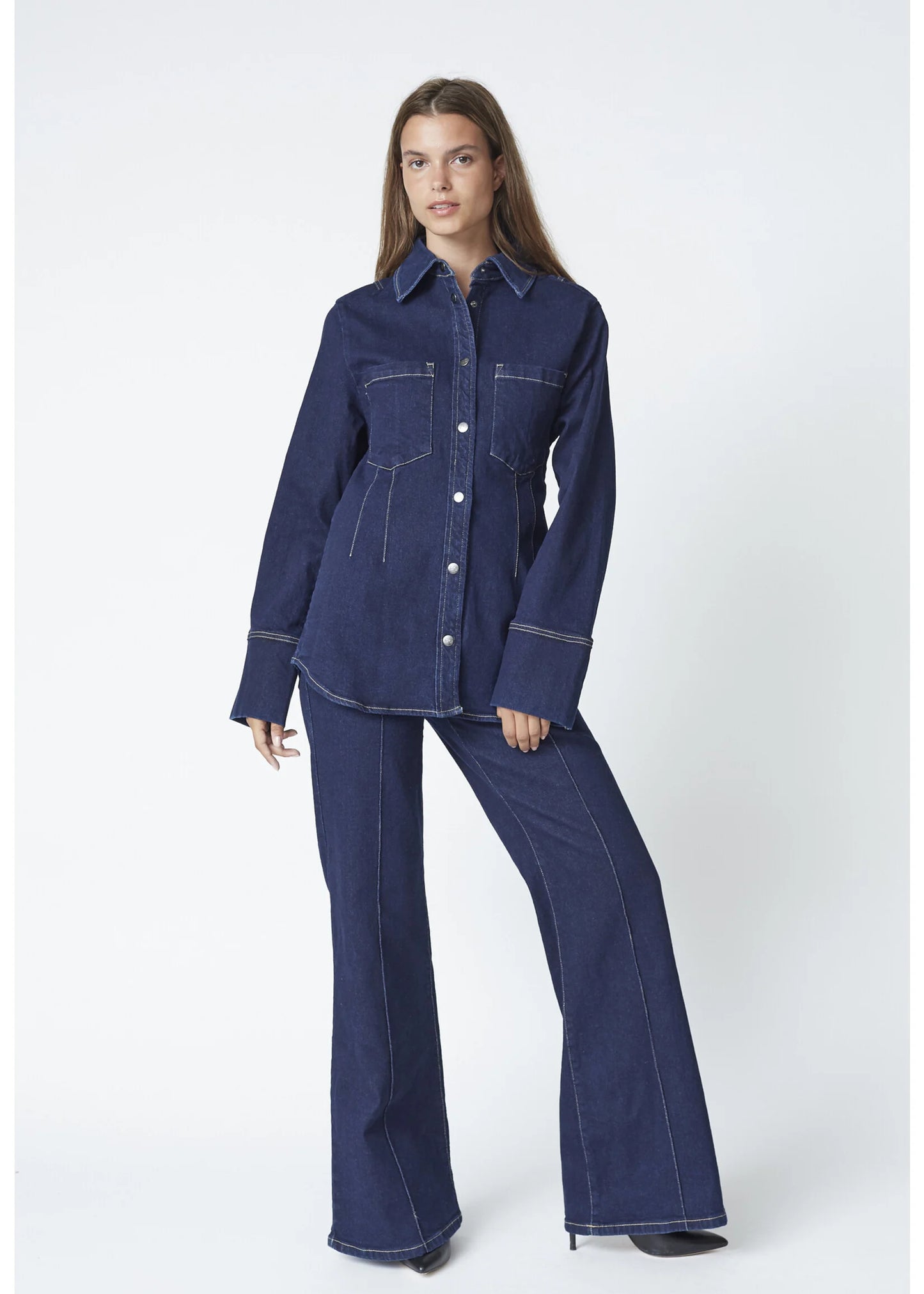 Co'Couture | TheoCC Wide LL Jeans - Dark Denim