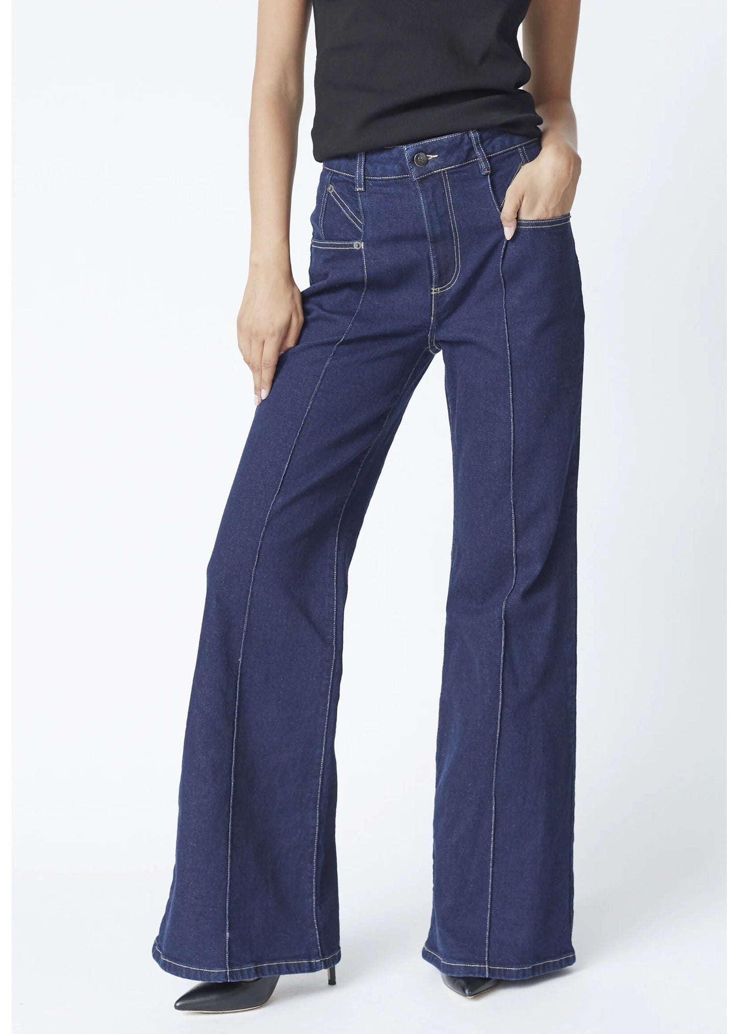 Co'Couture | TheoCC Wide LL Jeans - Dark Denim