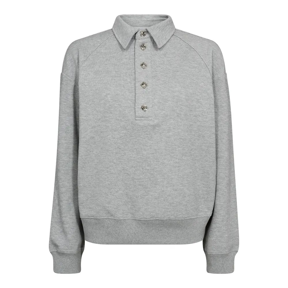 Co'Couture | DengiCC Polo Sweat - Pale Grey