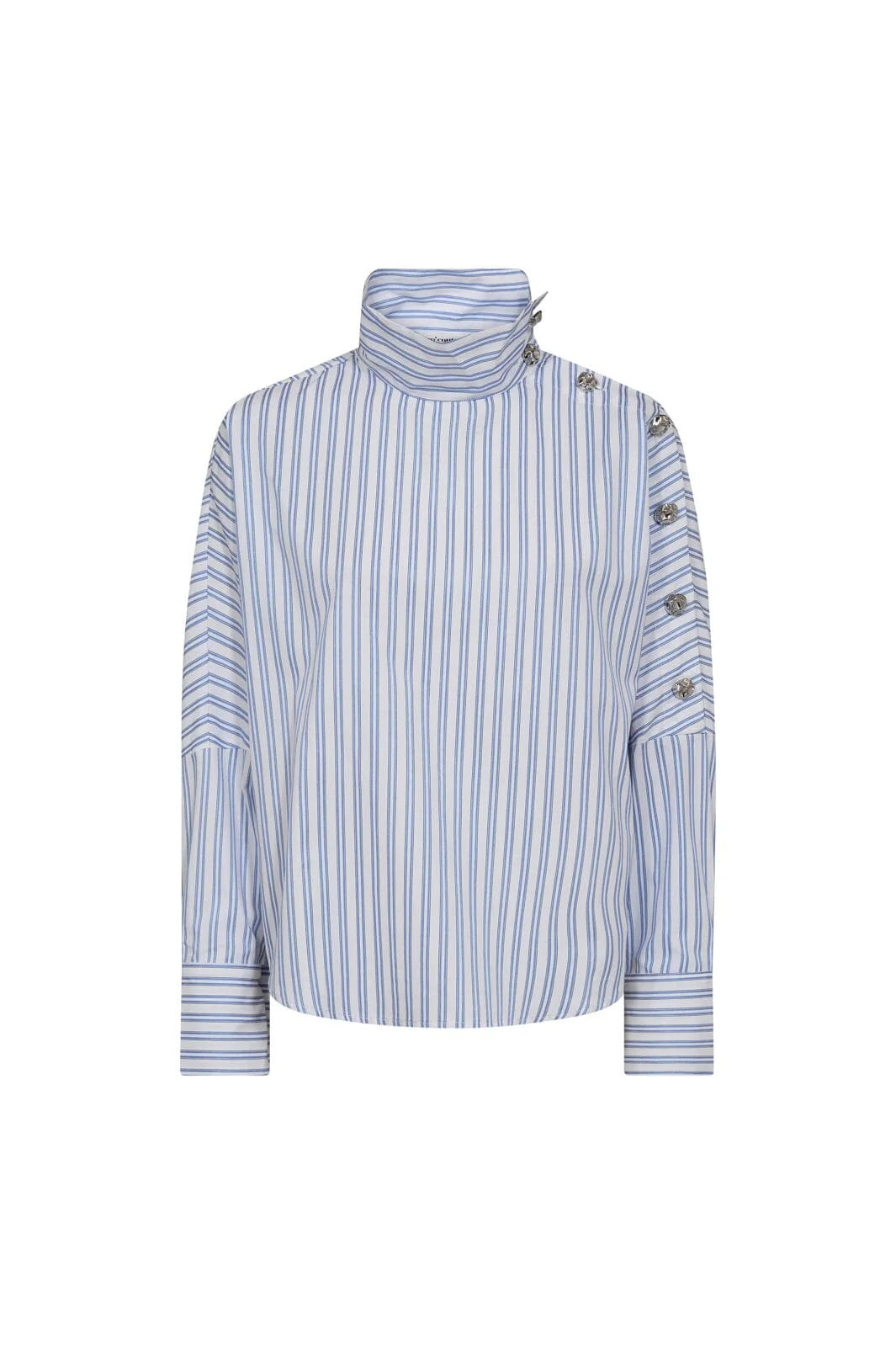 Co'couture | DevinCC AsymCC Button Blouse - Blue (45019)