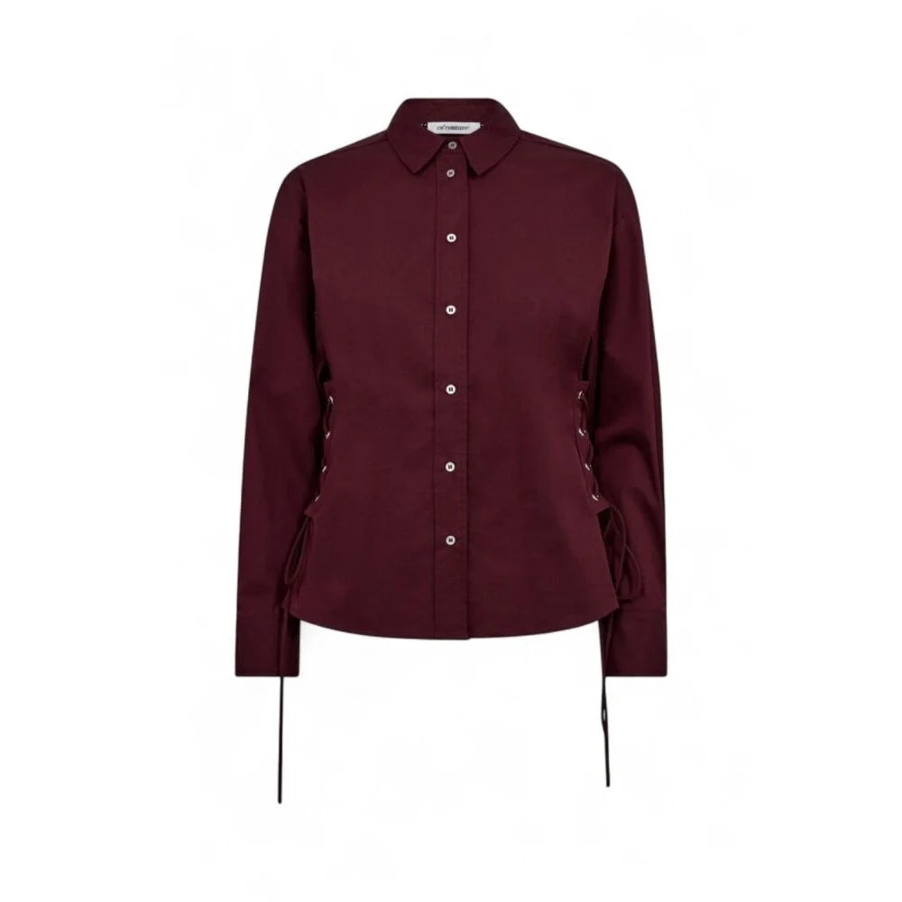 Co'couture | PoppyCC Eyelet Tie Shirt - Wine Red (35180)