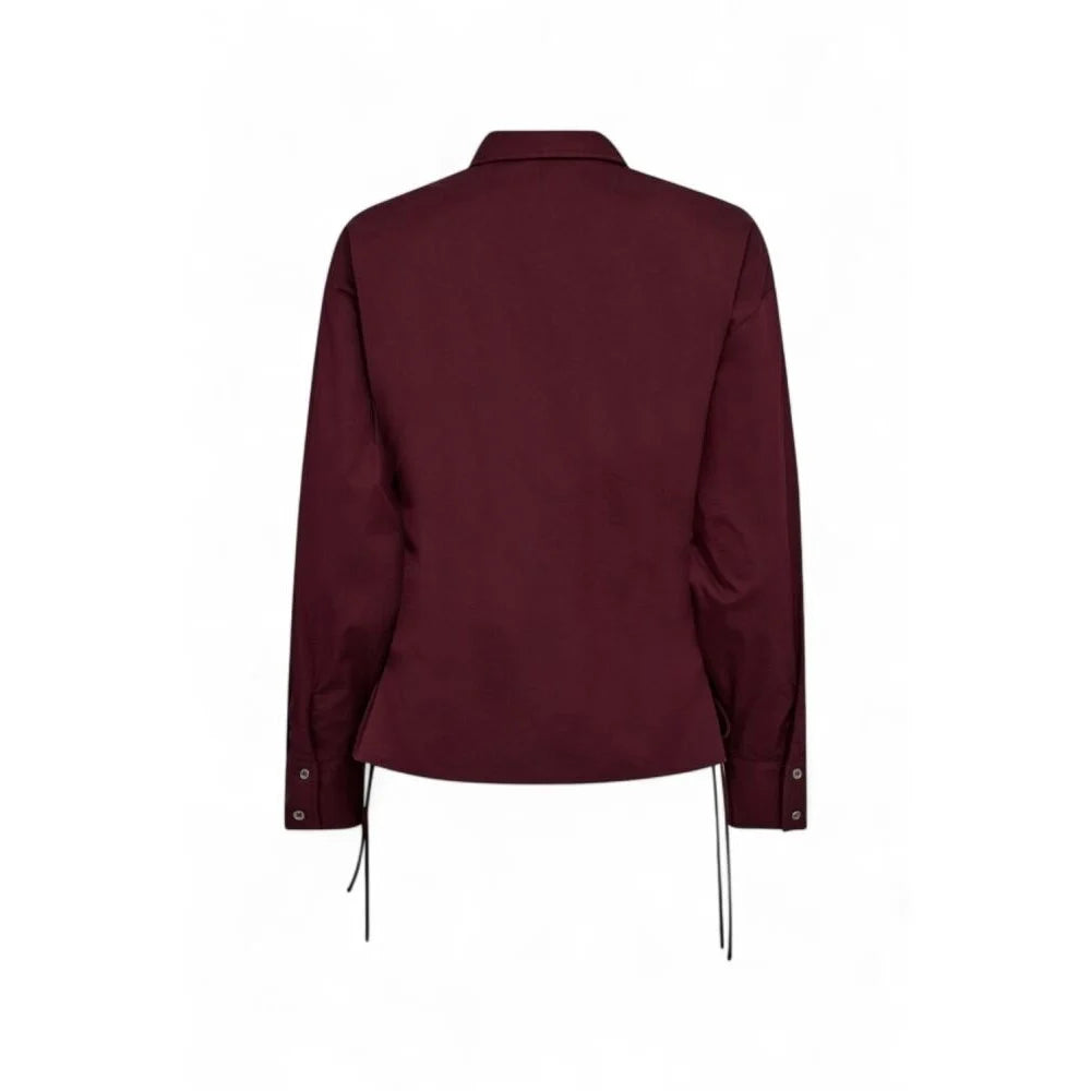Co'couture | PoppyCC Eyelet Tie Shirt - Wine Red (35180)