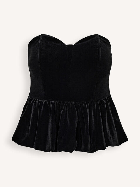 Co'couture | VessiCC Velour Balloon Corsage - Black