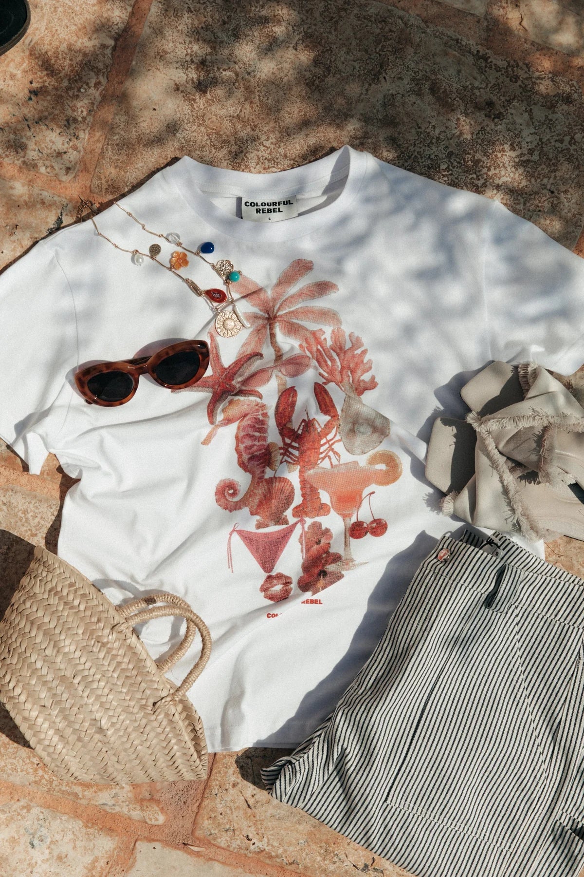 Colourful Rebel | Beach Items Loosest Tee - White