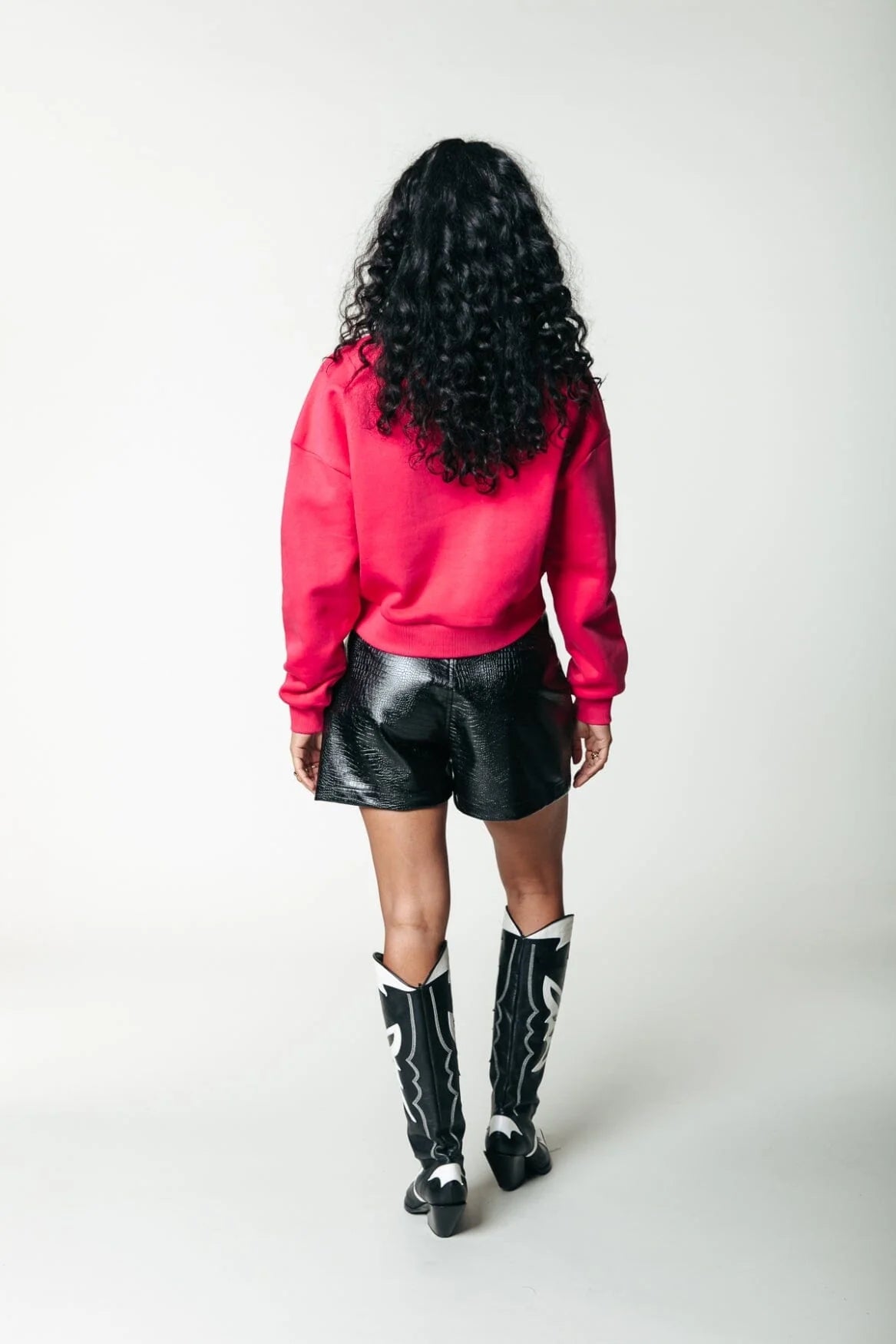 Colourful Rebel | Linde Croco Vegan Leather Short - Black