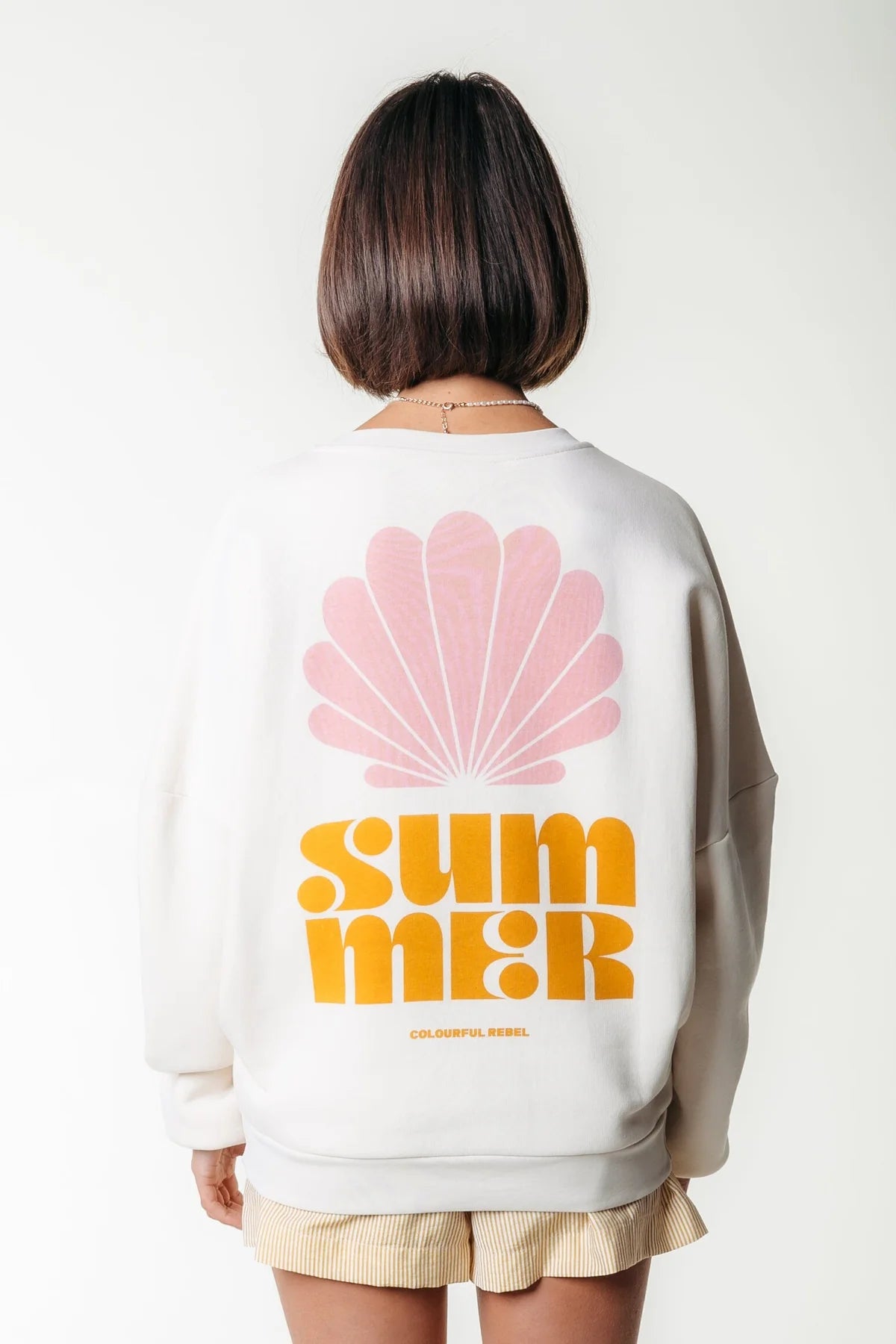 Colourful Rebel | Summer Shell Dropped Shoulder Sweat - Off White