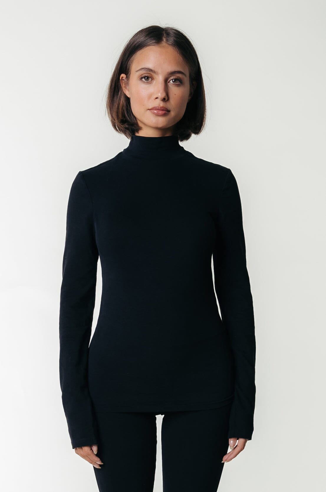 Colourful Rebel | Uni Fitted Turtleneck Top - Black