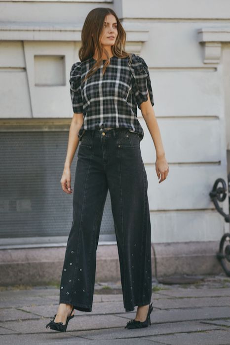 Co´Couture | Sifcc Eyelet Wide Jeans - Black (31586)