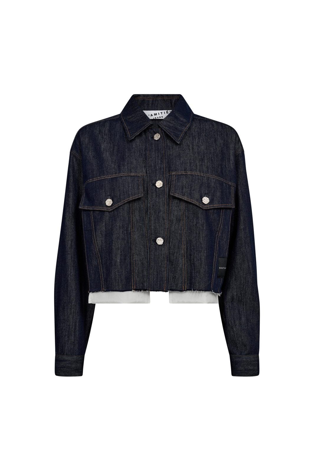 Haute L'Amitié | Denim Cargo Crop Shirt - Dark Denim HL10318