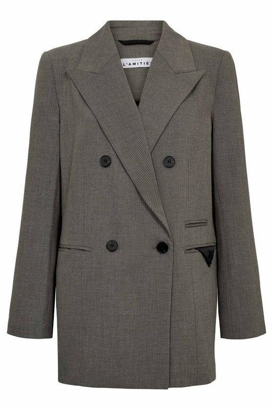 Haute l'Amitié | Nicole Low Triangle Blazer - Beige Melangé (HL10368)