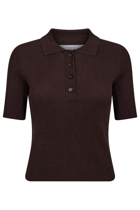 Haute L'amitié | Piccolo SS Polo Knit - Mocca