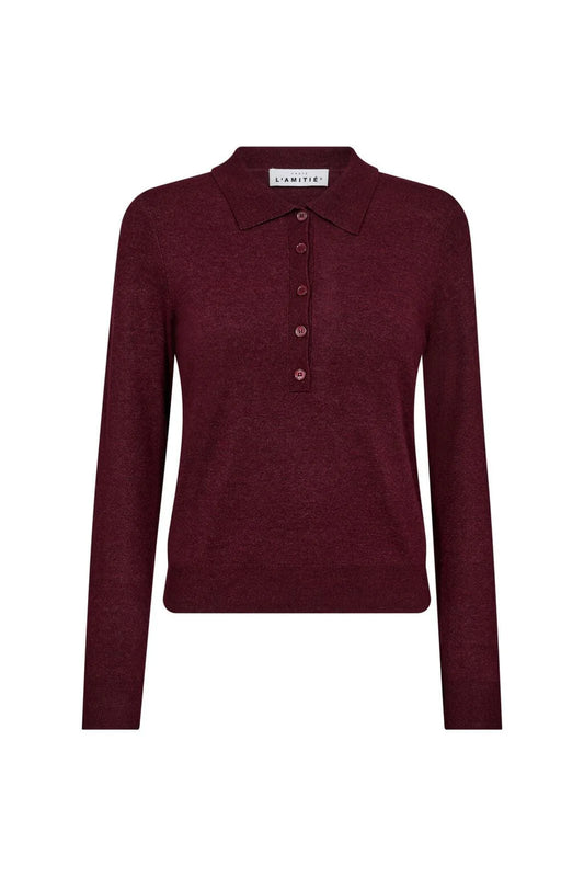 Haute L'Amitié | Premiere LS Polo Knit - Amarone
