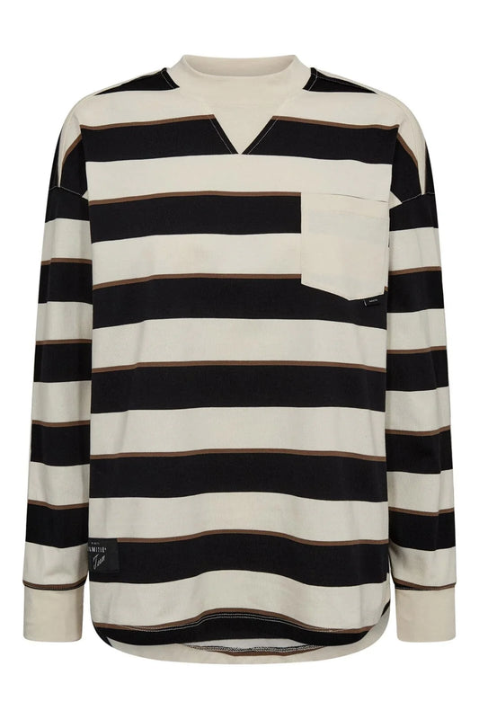 Haute l'Amitié | Veronica Stripe Tee Sweat - Offwhite Black (HL10295)