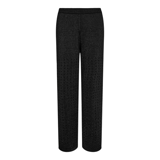 Haute l'Amitié | Hole Lurex Knit Tall Pant - Black (HL10430)