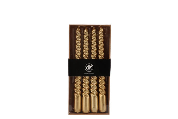 Daan Kromhout | Candle Crown Twist - Metallic Gold (2 x 20 cm)