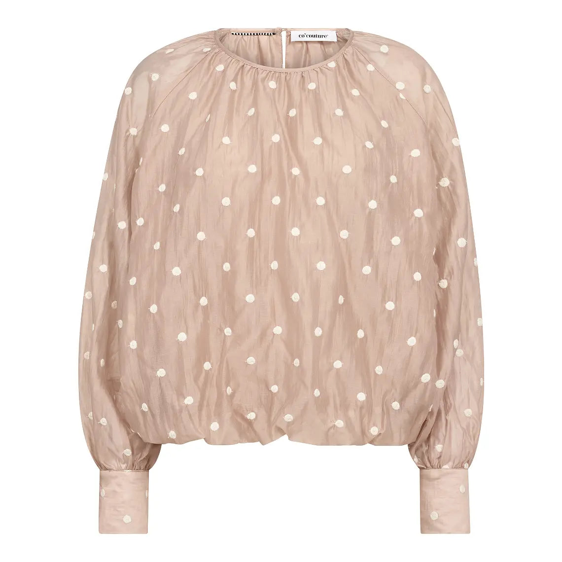 Co'Couture | DitaCC Dot LS Balloon Blouse - Champange