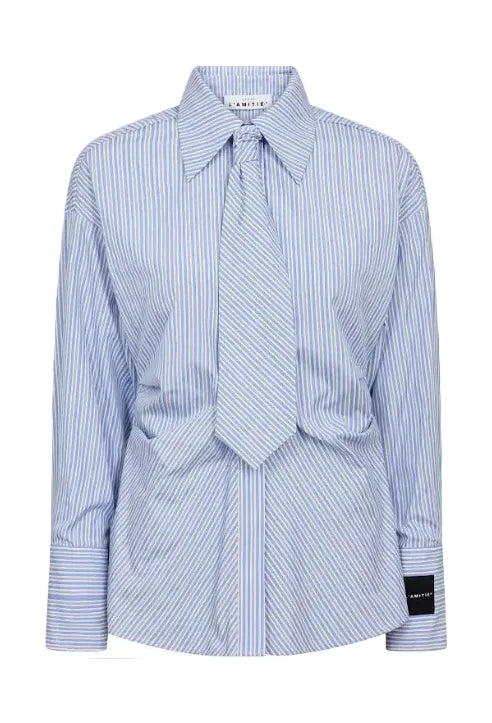 Haute l'Amitié | Emma Tie Stripe Shirt - Pale Blue (HL10667)