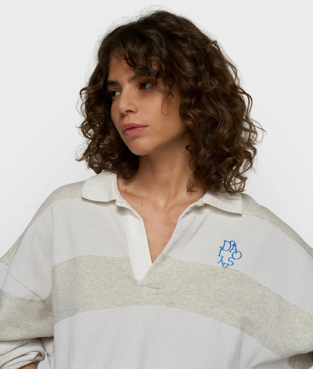 10DAYS | Balloon sweater stripes - soft white