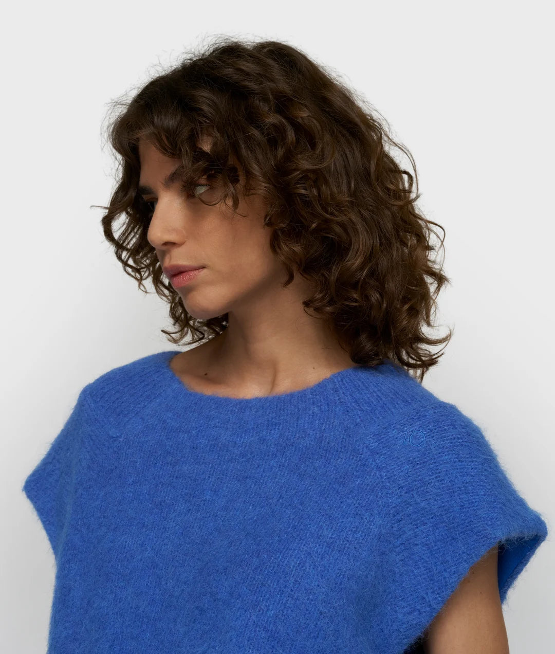 10DAYS | Balloon Hairy knit top - ultramarine