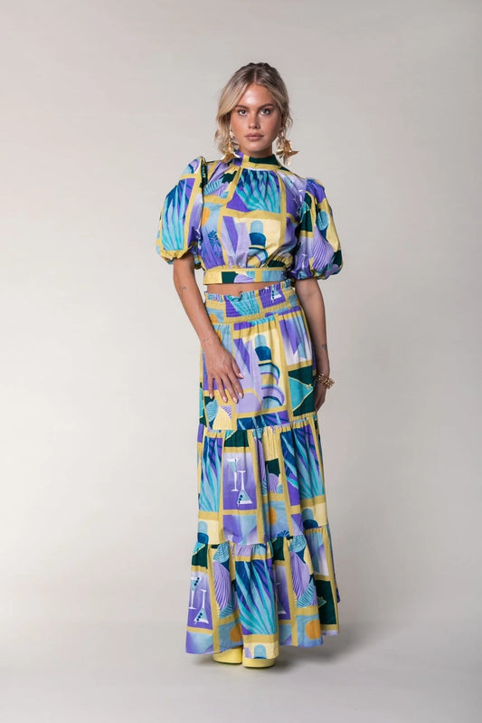 Colourful Rebel | Dewi Smock Maxi Skirt - Multicolor