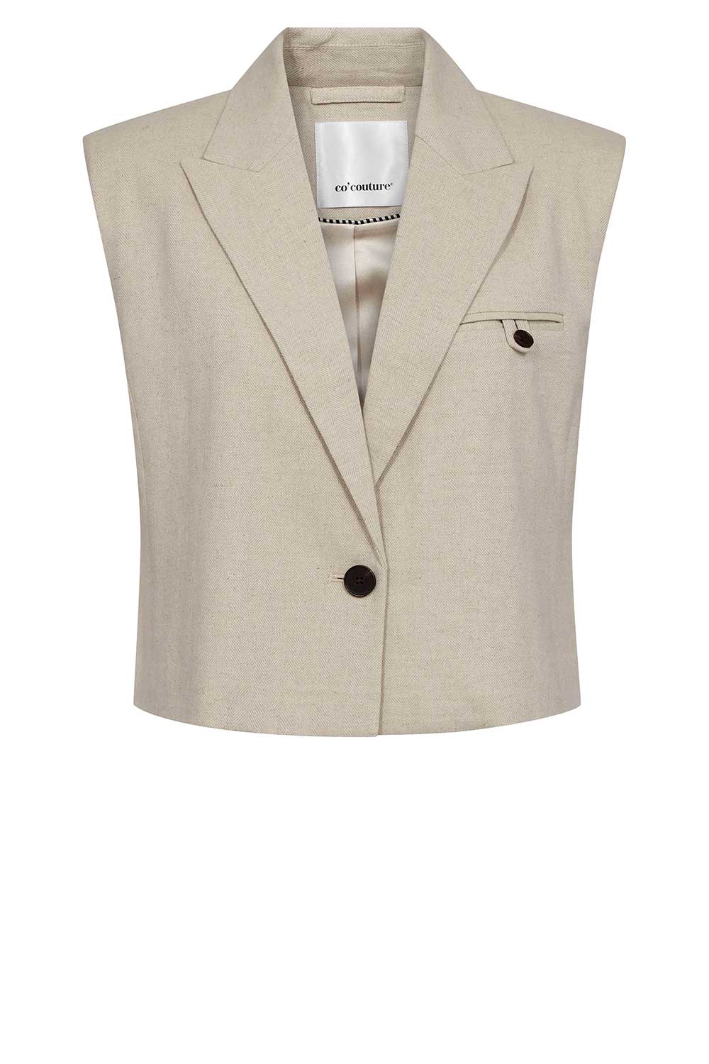 Co'Couture | LeenaCC Linen Vest - Bone (40030)