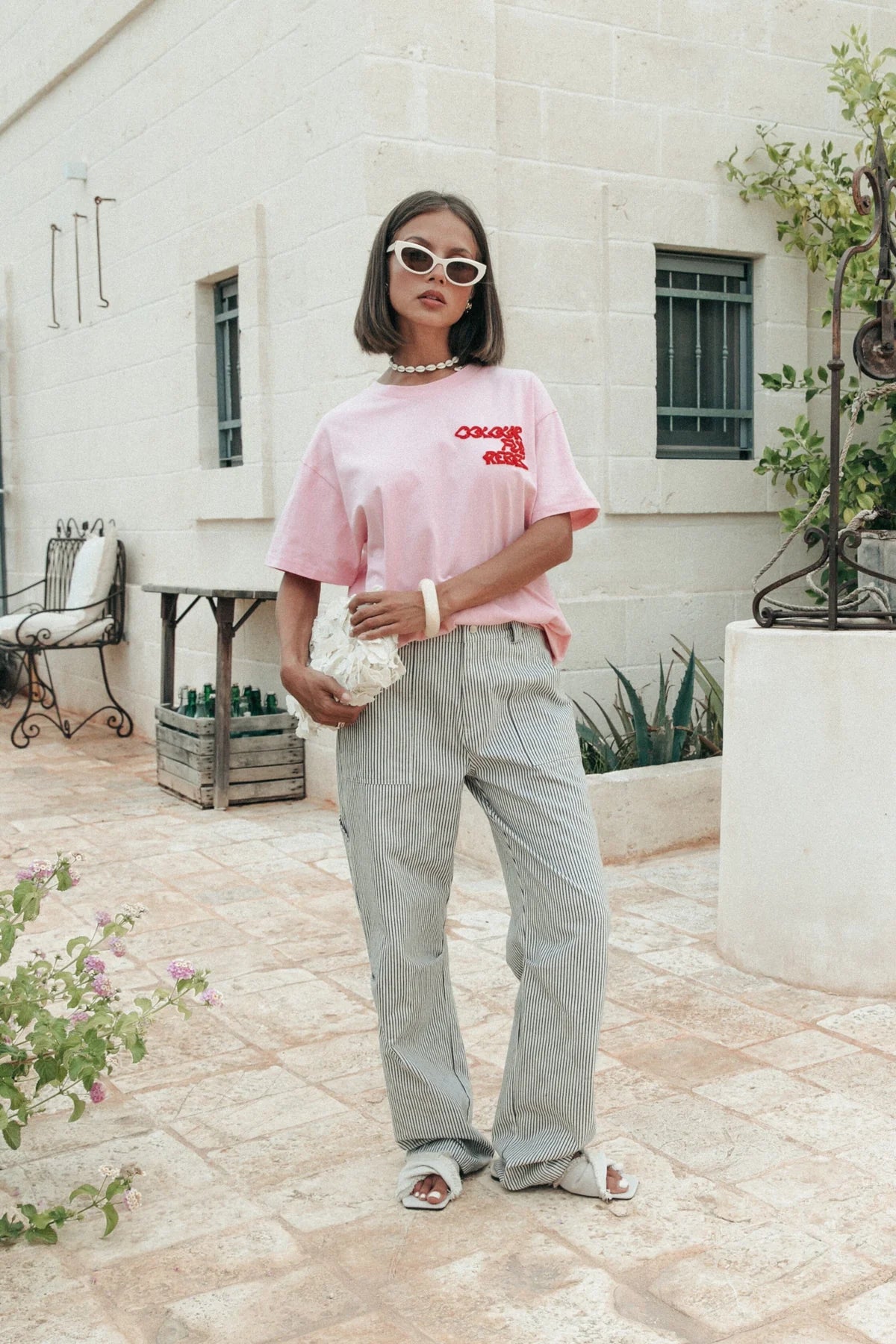 Colourful Rebel | Puff Logo T-Shirt - Fresh pink (WT116877)