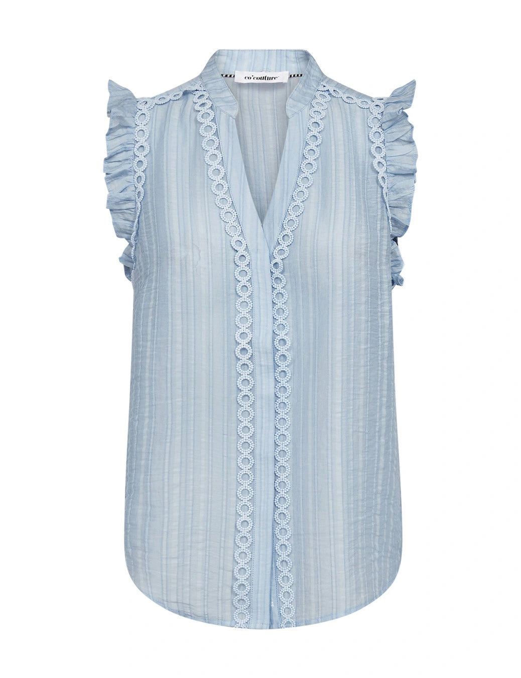 Co'Couture | ReggieCC Frill Top - Pale Blue (45120)