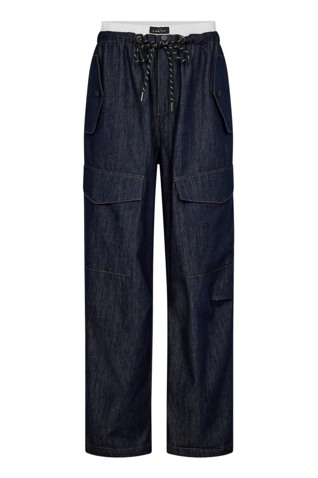 Haute L'Amitié | Denim Cargo Pull On Trouser - Dark Denim HL10317