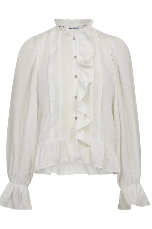 Co'Couture | Melinacc Frill Shirt - White 35607