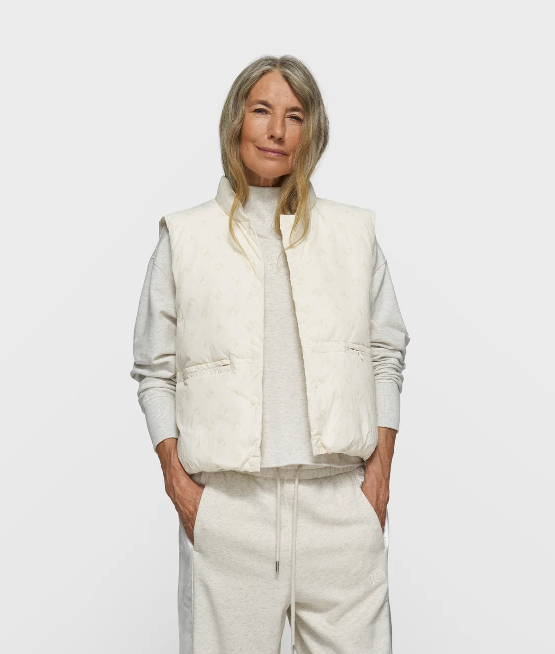 10Days | Padded Vest Monogram - Pearl (20-572-6201)