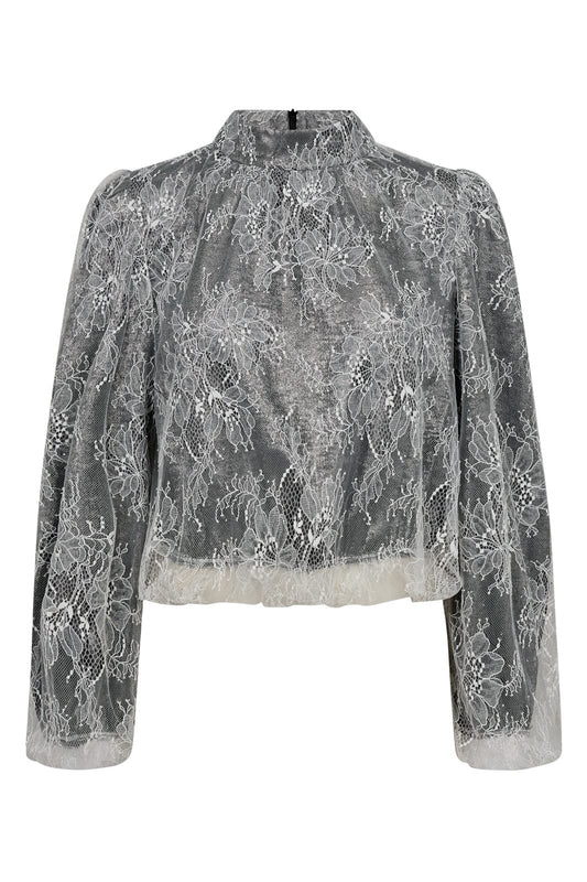 Co'Couture | Similicc Lace Balloon Blouse - Bone (245-35636)
