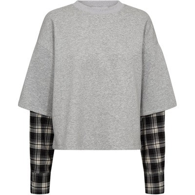Haute L'Amitié | Sweat LS Shirt Mix - Grey Melangé HL10327