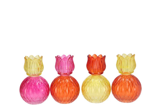 FÍ Woondecoratie | Bicolore dutch orange mix tulip t-light ass - 11x17cm