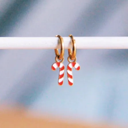 Bazou | RVS Creolen Met Candy Cane