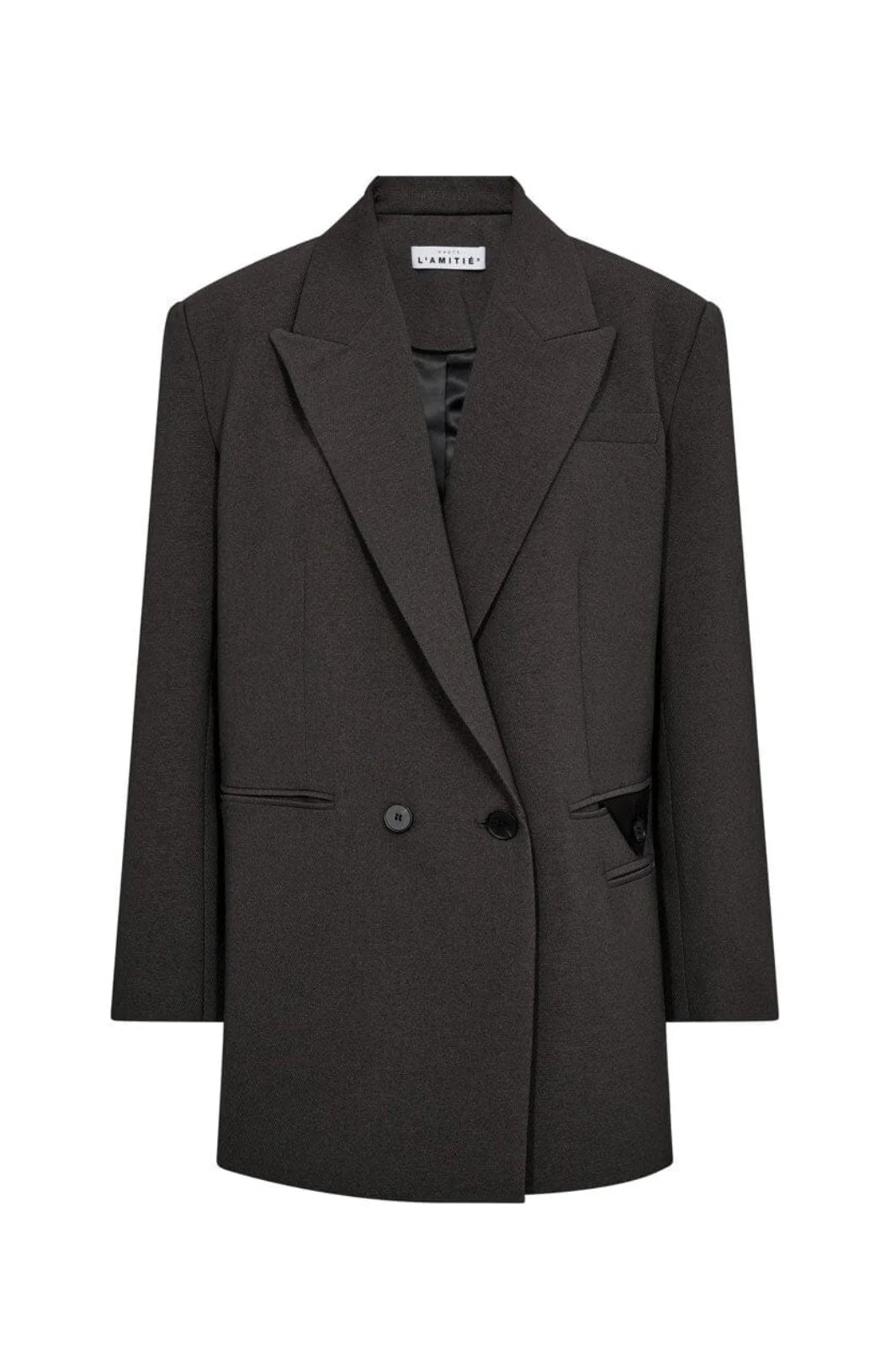 Haute L'Amitié | Emerald Oversize Triangle Blazer - Dark Grey (HL10463)