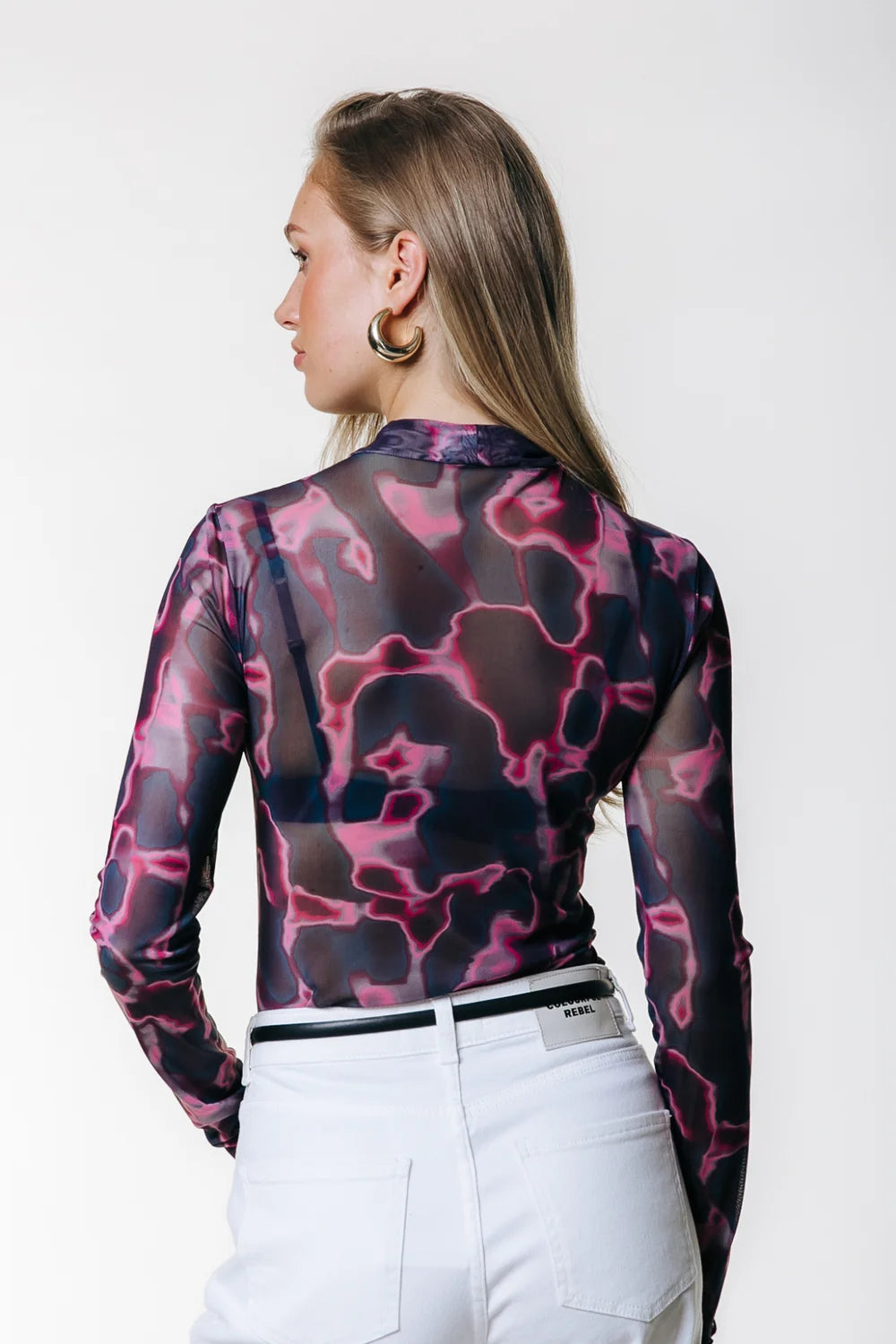 Colourful Rebel | Neyo Swirl Mesh Top - Multicolor