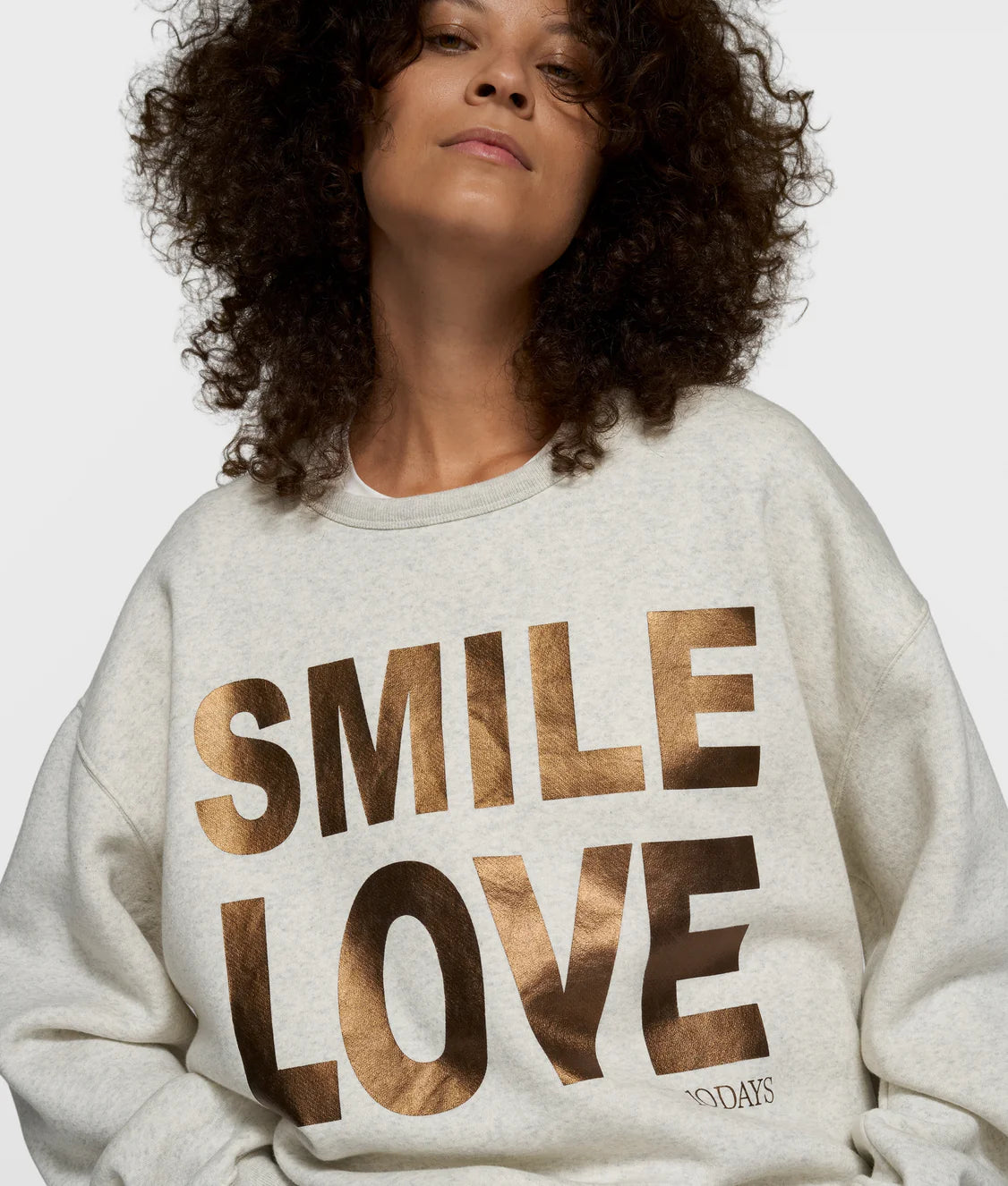 10Days | Statement Sweater Smile Love - Soft White Melee (20-811-6201)