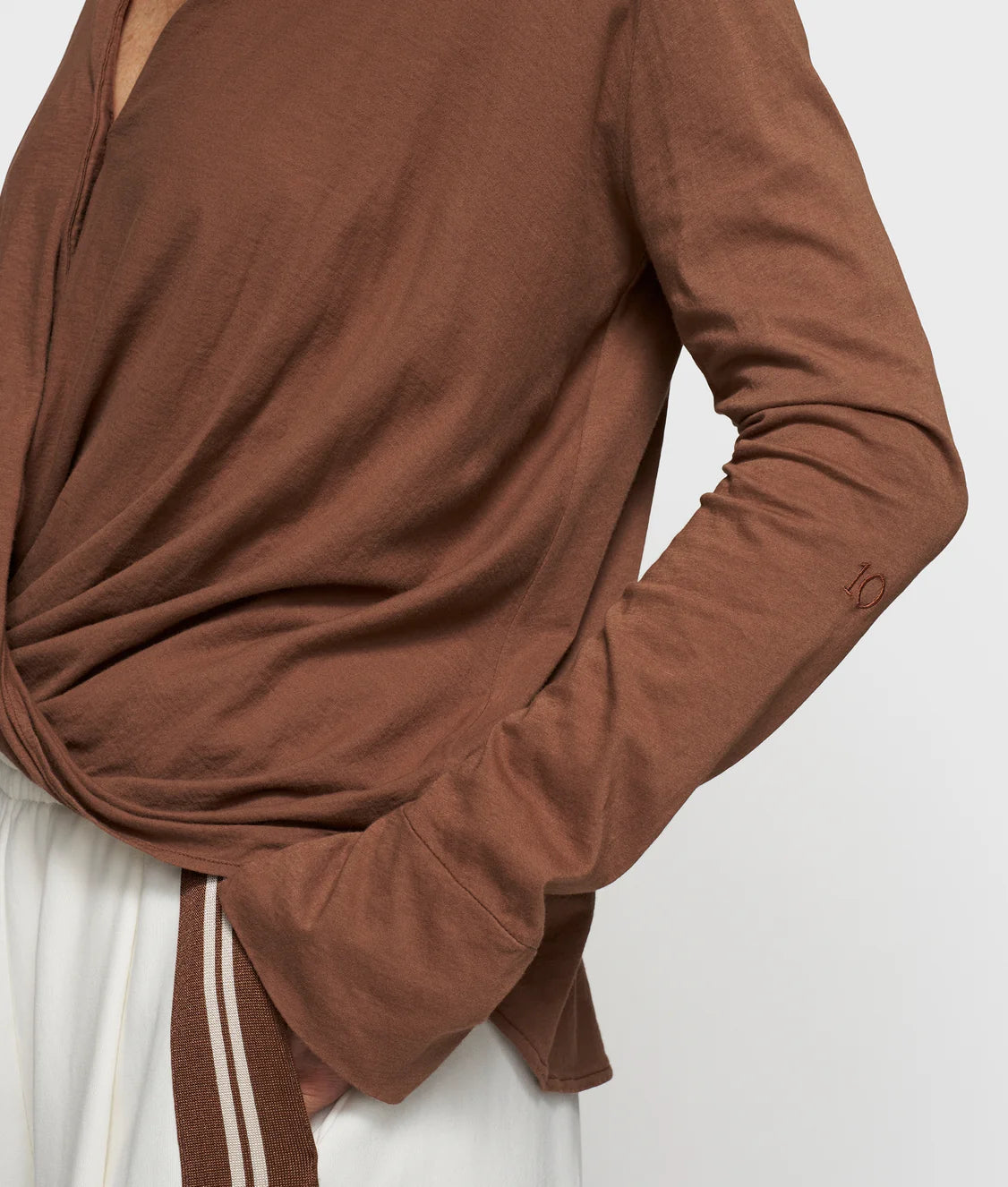 10DAYS | Wrap Blouse - Truffle (20-403-5203)