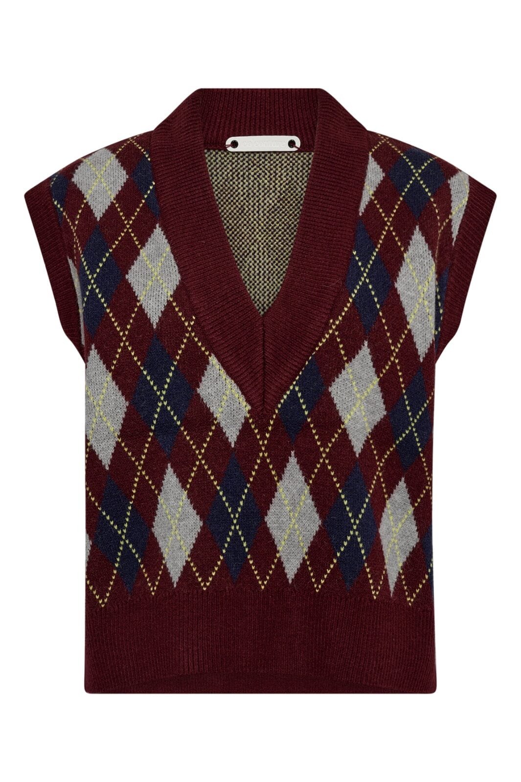 Co’Couture | Rowcc Check Vest  - Winered (32213)