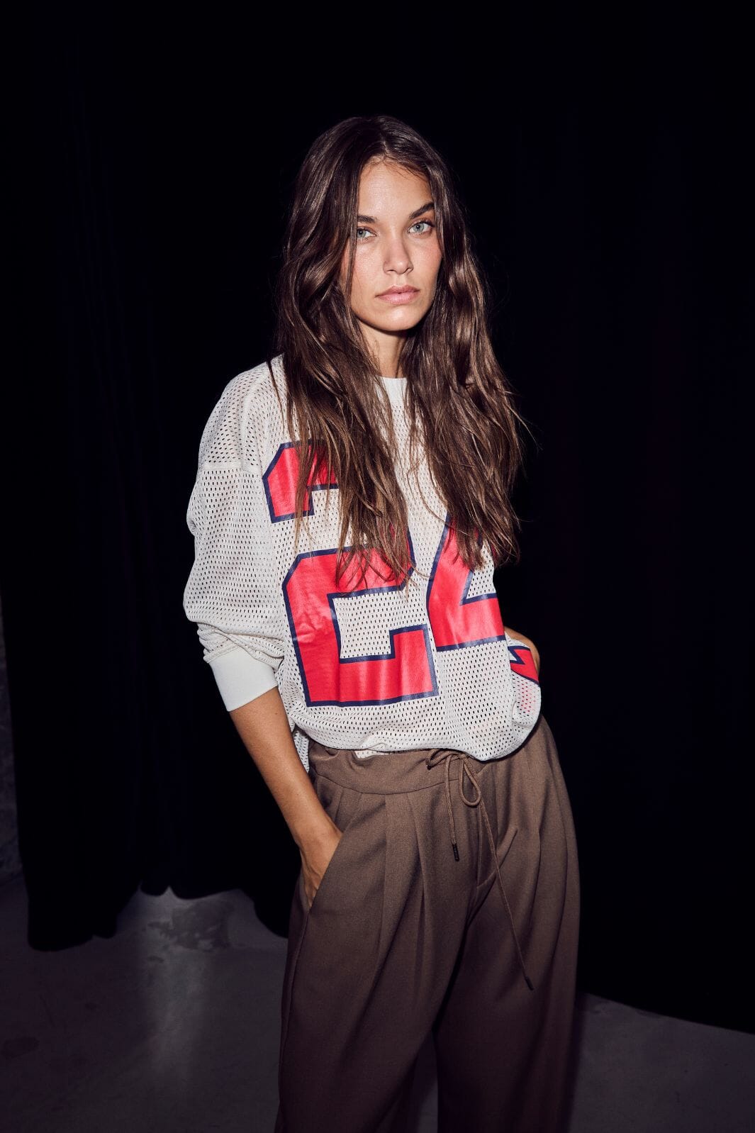 Haute L'Amitié | American Football Ls Tee - Pearl/Red (HL10049)