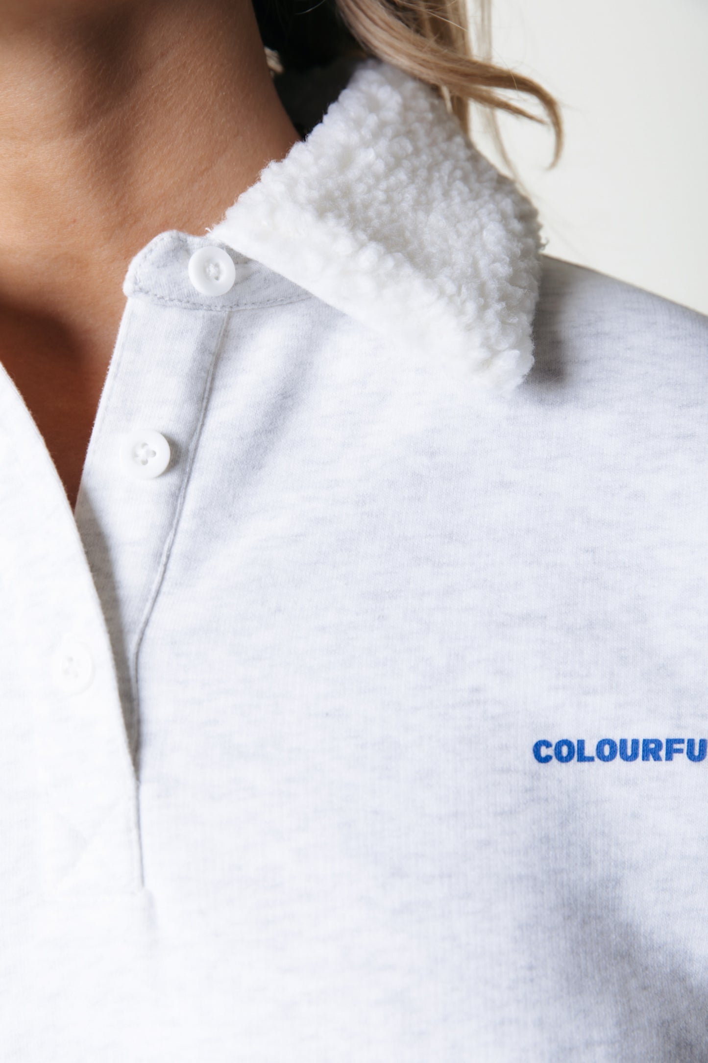 Colourful Rebel | State Champ Collar Drppd Sh Sweat - Light Grey Melange WS416307