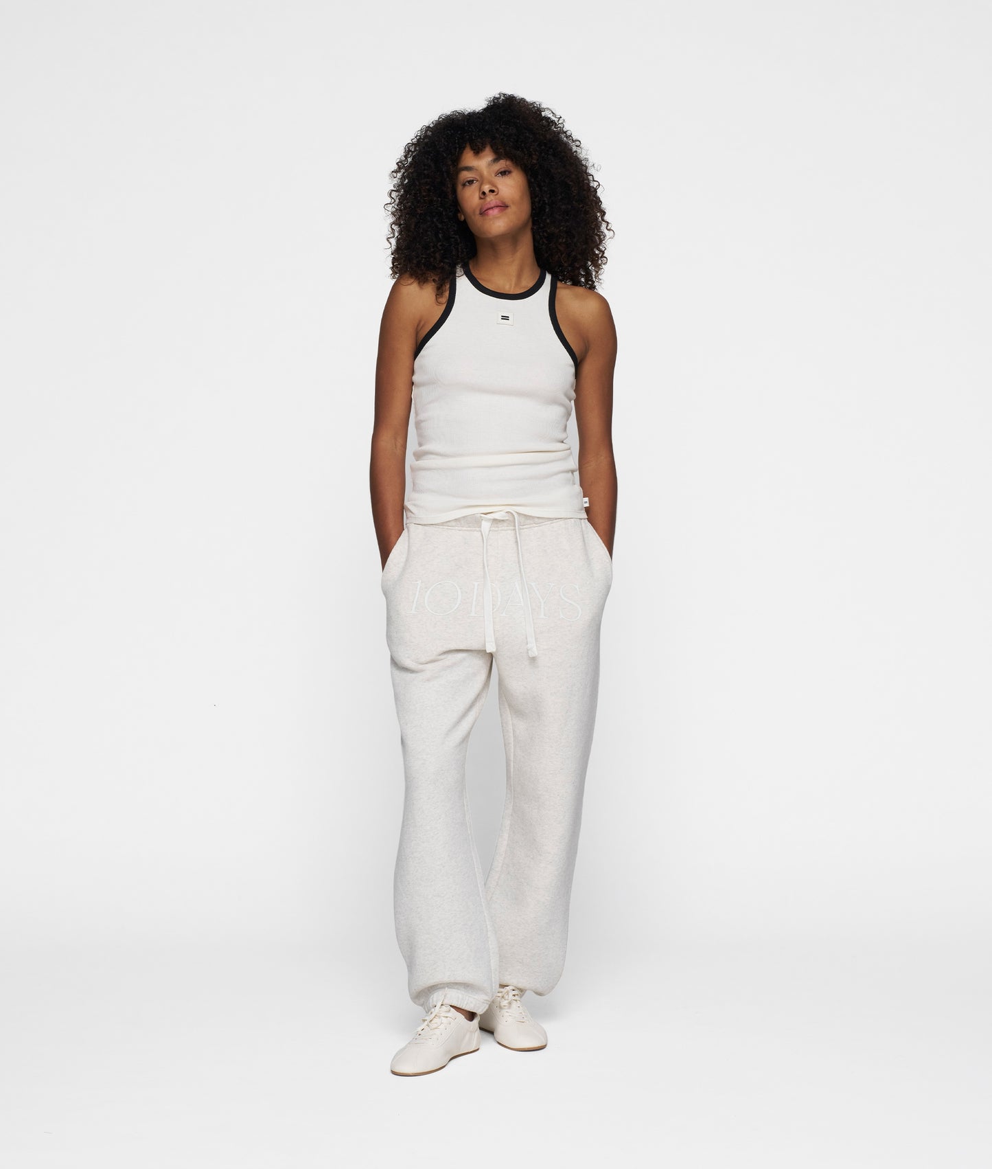 10Days | Tank Top Rib Contrast - Ecru (20-468-5201)