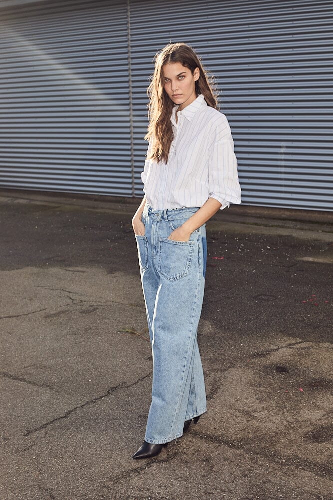 Haute L'Amitié | Flip Waist Pocket Tall Jeans - Bleached (HL10179)
