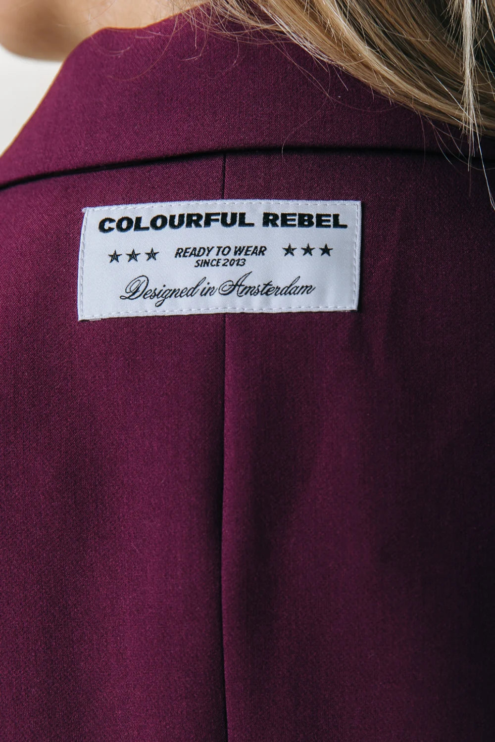 Colourful Rebel | Gemma Contrast Blazer - Merlot Red