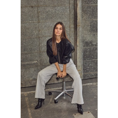 Haute L'Amitié | Quilt PU Bomber - Black HL10262