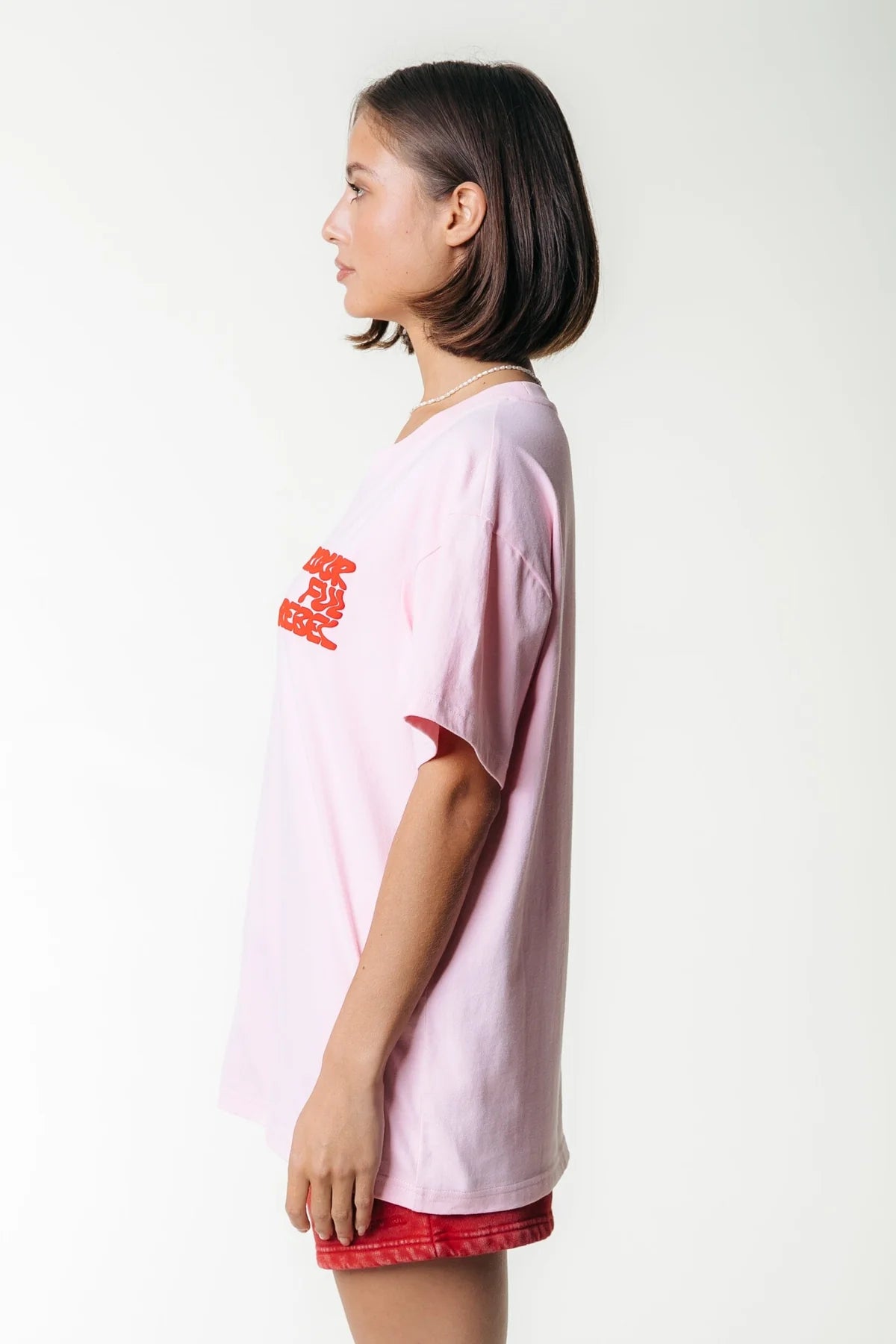 Colourful Rebel | Puff Logo T-Shirt - Fresh pink (WT116877)
